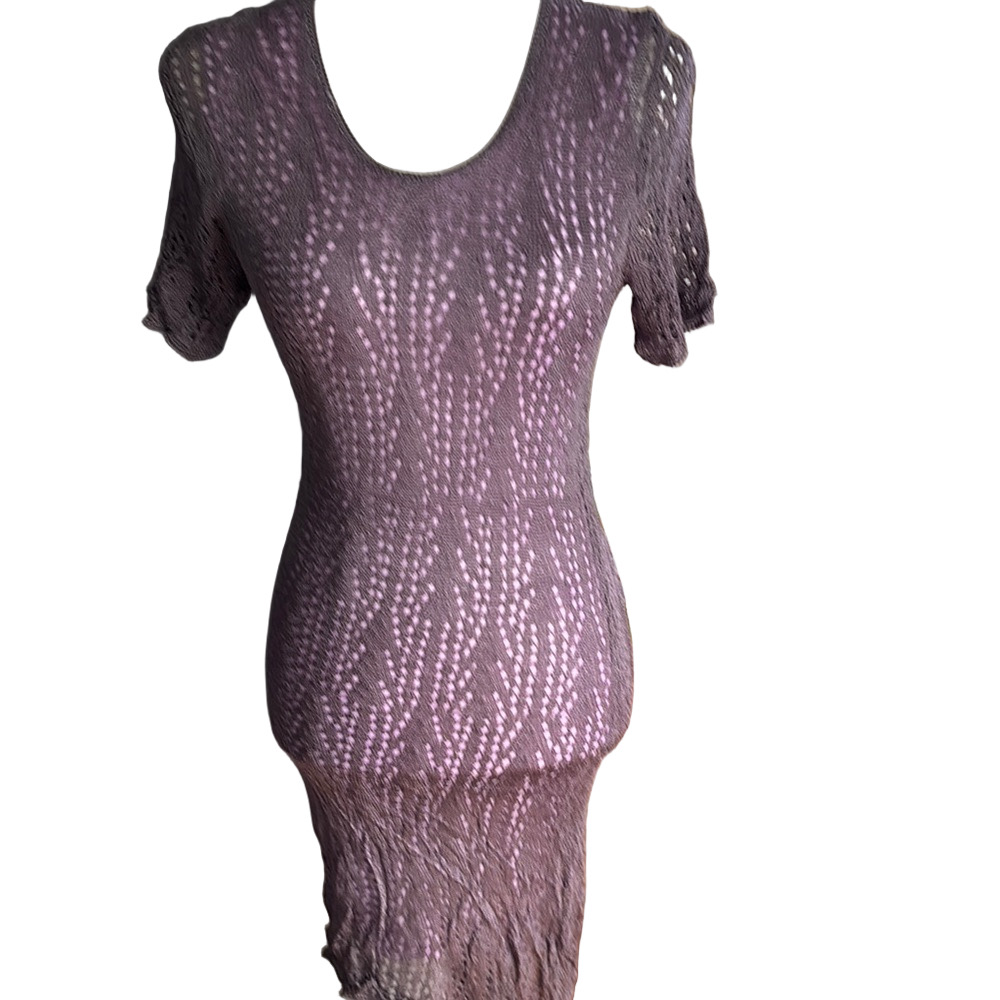 New without tags Elegant  Purple lace lined Midi Dress